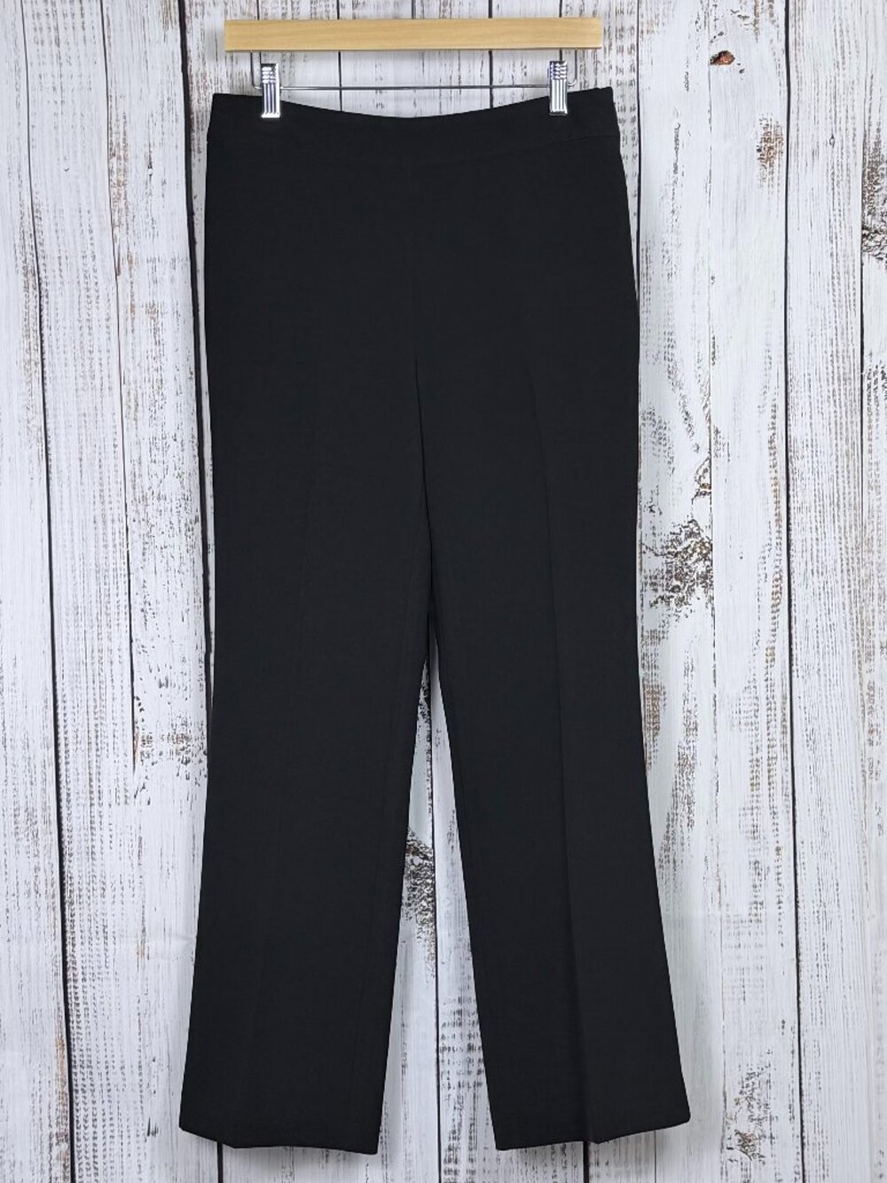 Ann Taylor Petite Curvy Fluid Crepe Side Zip Trouser Pants Black 6P